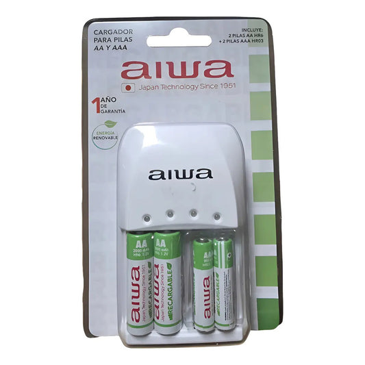 Cargador De Pilas Aiwa Con 4 Pilas Incluidas Bc-0905a