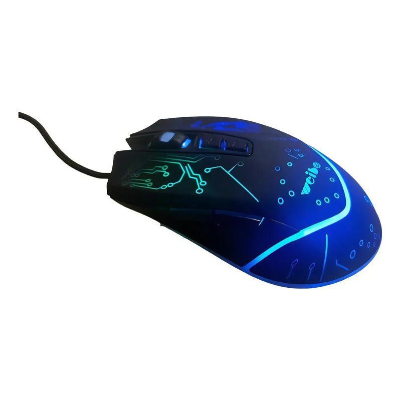 Mouse Gamer Weibo Wb-915 7 Botones Usb Óptico Rgb 3200 Dpi Luminoso Negro