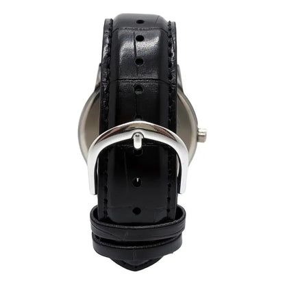 Reloj Pulsera Casio Mtp-v002l-1bu Con Correa De Cuero Color Negro - Bisel Plateado