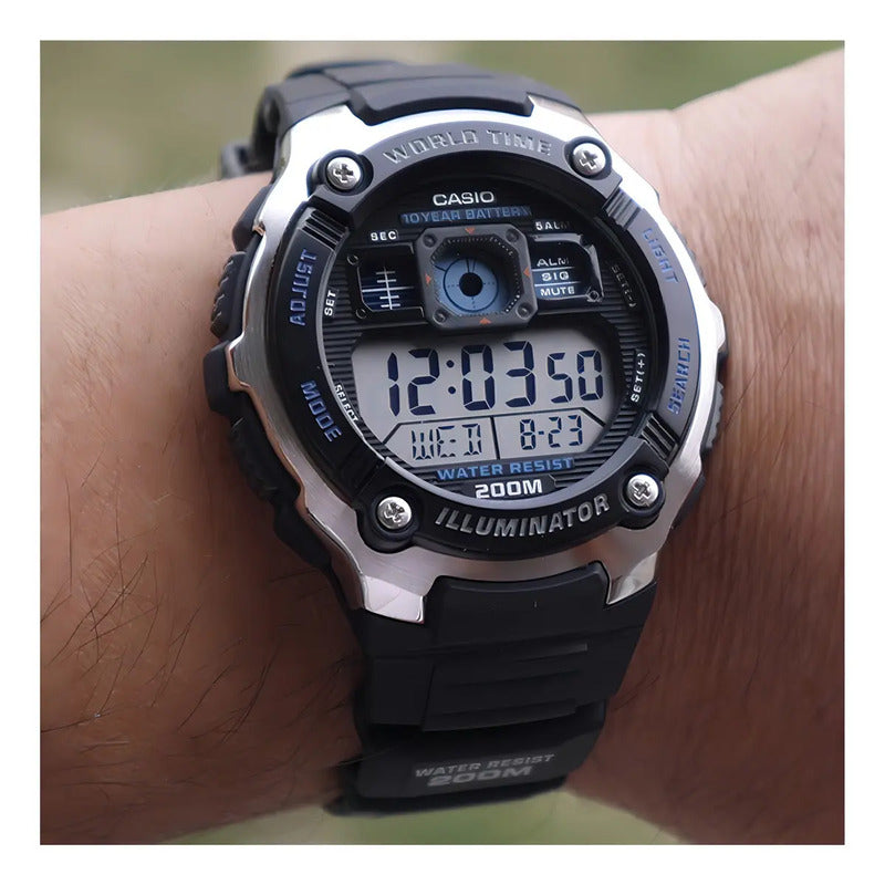 Reloj Casio Digital Varón / Ae-2000w-1av Negro Negro/azul