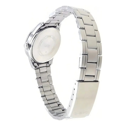 Reloj Mujer Casio Ltp-v005d-2b2udf Color De La Correa Plateado Azul Ltp-v005d-2b2