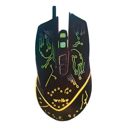 Mouse Gamer Rgb 3200 Dpi Ergonómico Alta Precisión Usb Negro