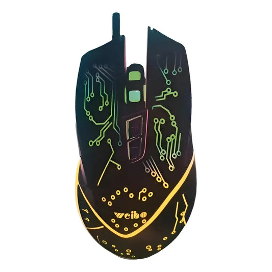 Mouse Gamer Rgb 3200 Dpi Ergonómico Alta Precisión Usb Negro