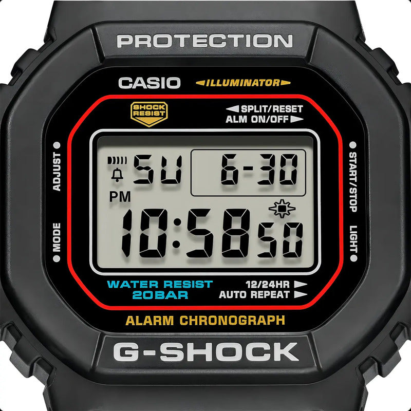 Reloj Casio G-shock Dw-5600rl-1dr Correa Negra, Bisel Negro Negro Gris