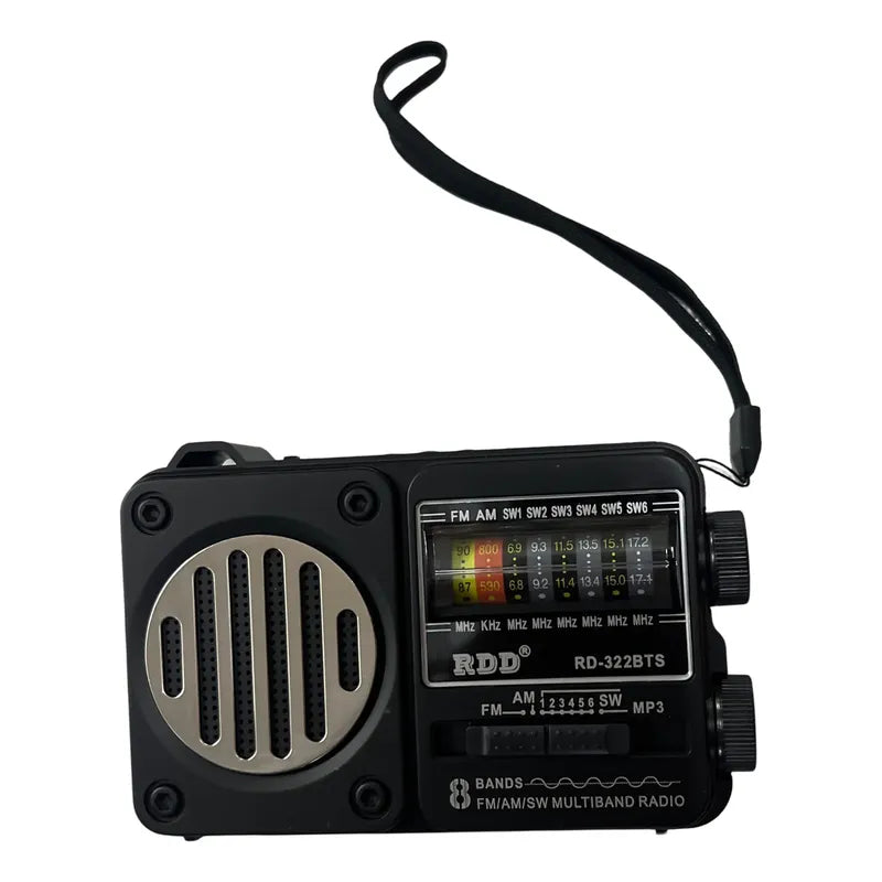 Rdd Rd-322bts Radio 8 Bandas Am/fm/sw Bluetooth 5v Solar Negro