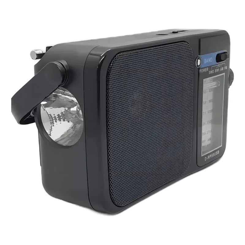 Radio Portátil Am Fm Sw1 Sw2 Usb Bluetooth Linterna Meidimake Negro