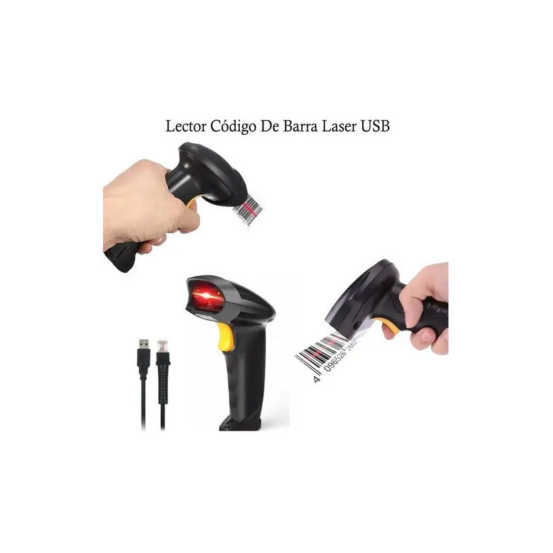 Pistola Lector Código De Barra Scanner Láser Usb Color Negro