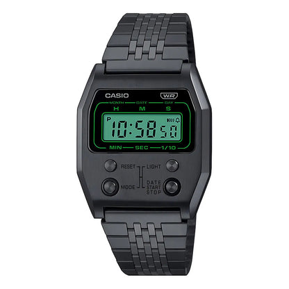 Reloj Digital Casio A1100b-1df Para Adultos Con Correa De Acero Inoxidable Negro