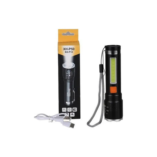 Linterna Fa-bx-p12 Rechargeable Zoom Flashlight With Cob+p50 Color De La Luz Blanco