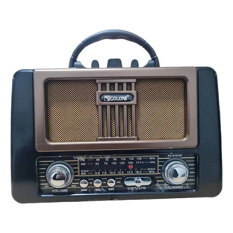 Radio 3 Bandas Rercargable Usb Y Tipo C Marrón