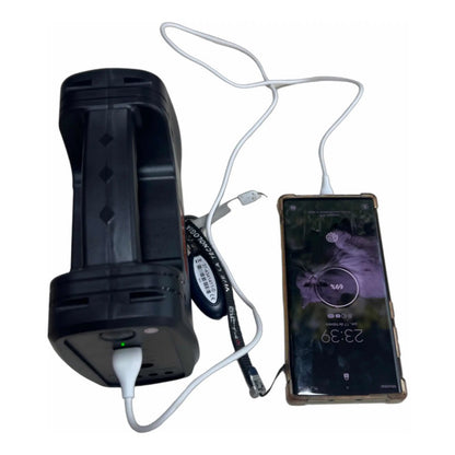 Kit Emergencia Solar Tres Ampolletas + Panel Cargado Celular Negro