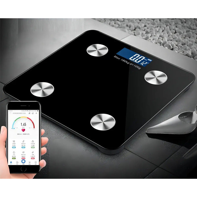 Pesa De Baño Digital Inteligente Bluetooth Color Negro