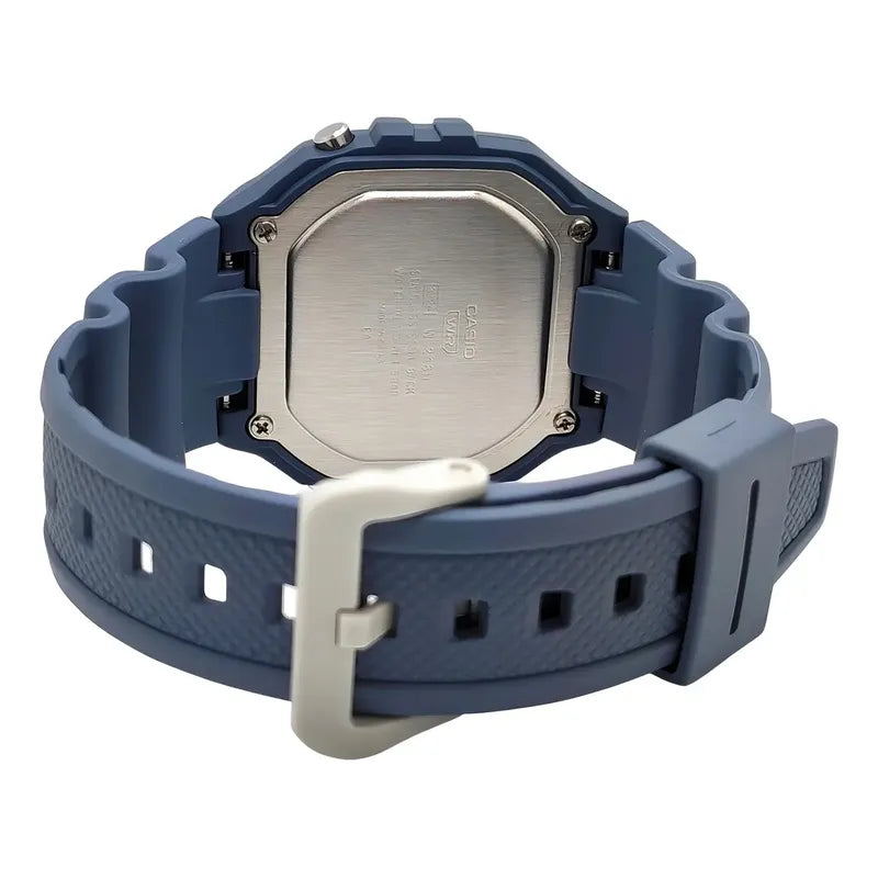 Reloj Pulsera Digital Casio W-218hc-2a Con Correa De Resina Color Celeste Gris W-218hc-2a