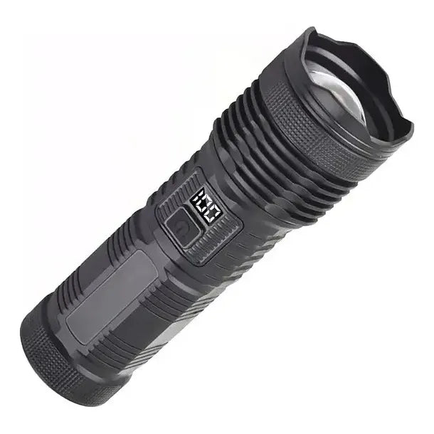 Linterna Recargable Luz Led De Bolsillo Pantalla Lcd Irm Linterna Negro Luz Blanco