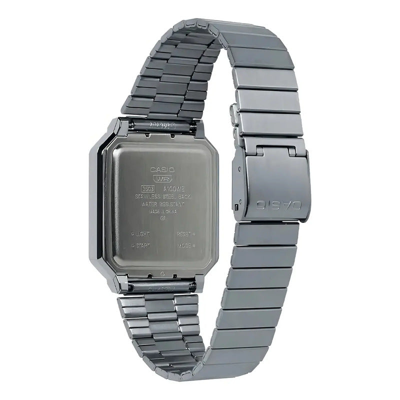 Reloj Casio Vintage A-100we-1a Agente Oficial Casiocentro Plateado Gris