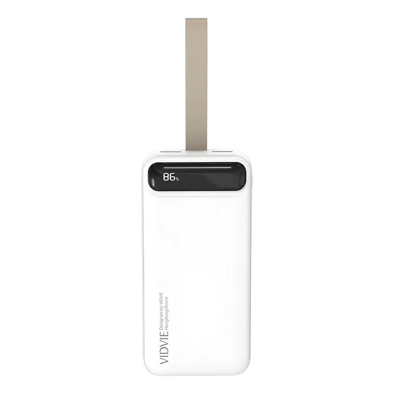 Cargador Portátil Powerbank 30000mah Linterna Led 22.5w Blanco