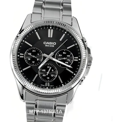 Reloj Casio Hombre Mtp-1375d-1avdf Plateado Negro