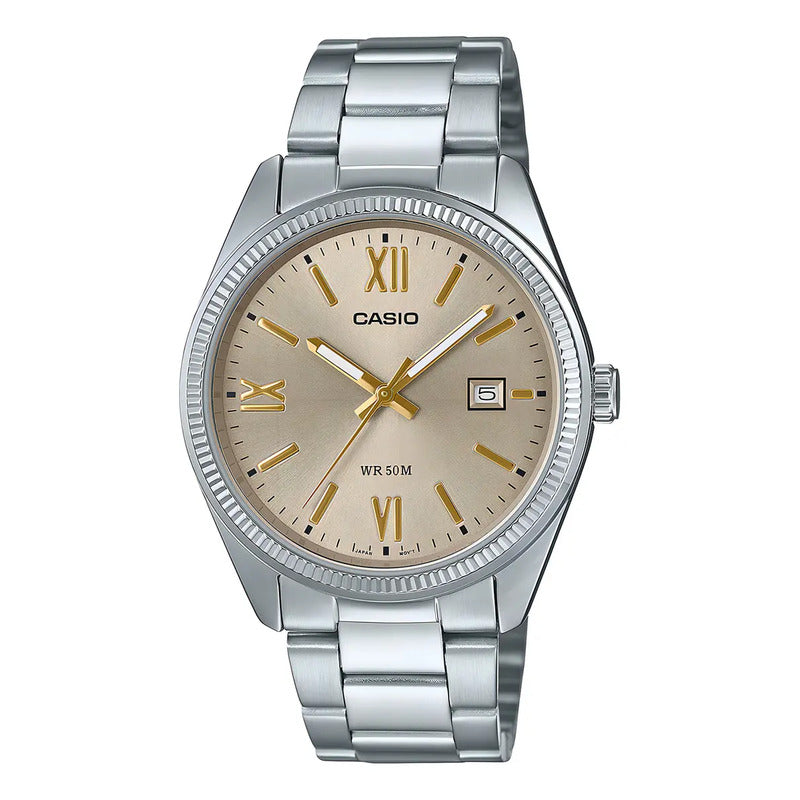Reloj Casio Mtp-1302dd-9avdf De Acero Inoxidable Para Hombre Con Fondo Rosa Plateado
