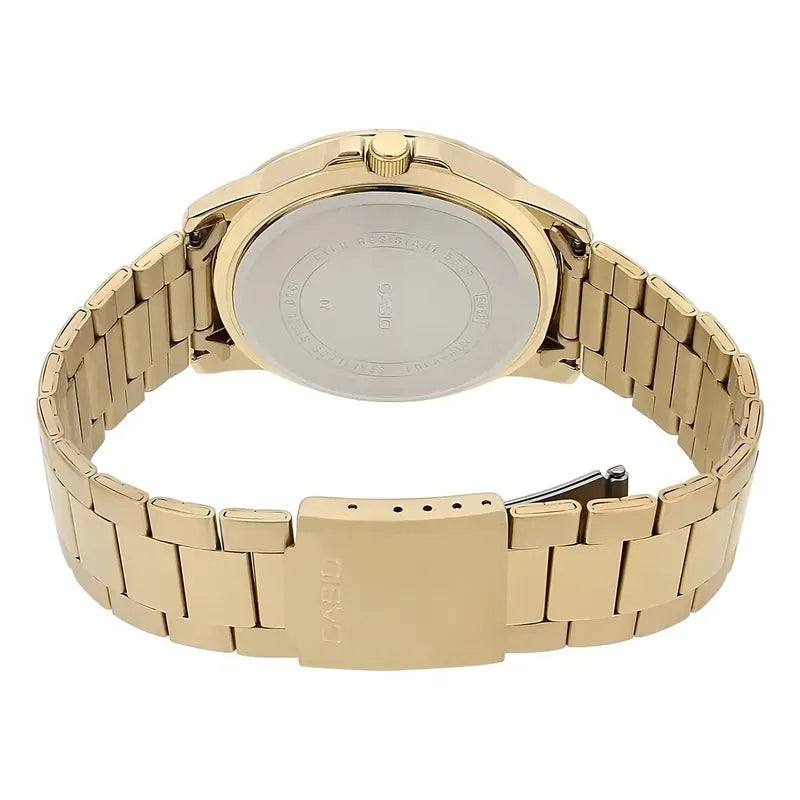 Reloj Casio Analógico Dorado Para Mujer Con Correa De Acero Inoxidable Negro