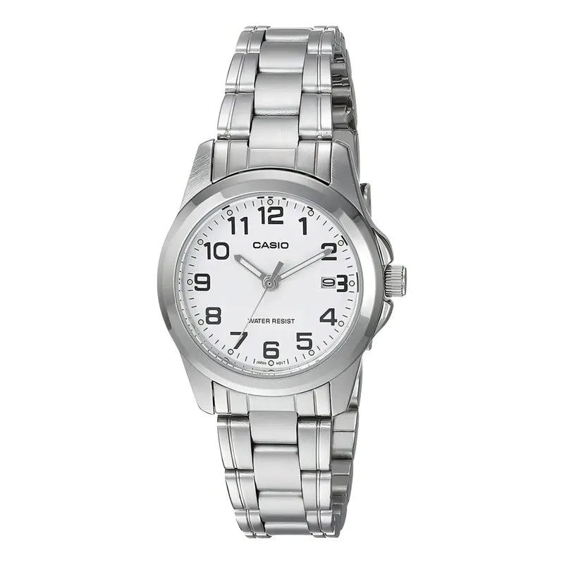 Reloj Casio Para Mujer De Acero Inoxidable Con Calendario Plateado