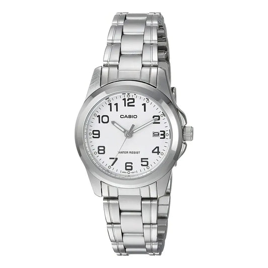Reloj Casio Para Mujer De Acero Inoxidable Con Calendario Plateado