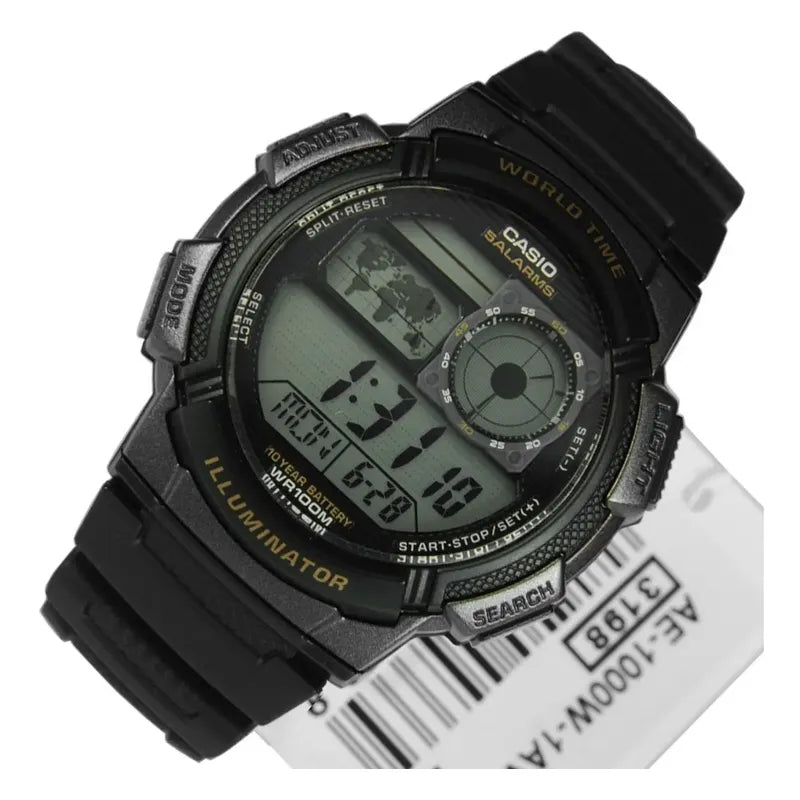 Reloj Pulsera Digital Casio Ae-1000w-1a Con Correa De Resina Color Negro