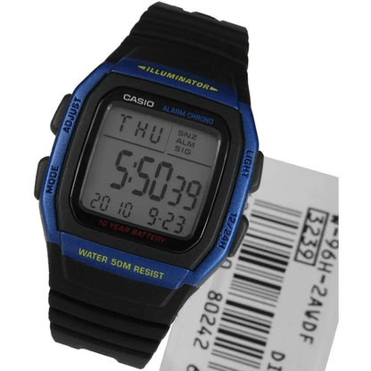 Reloj Casio W-96h-2av Cuarzo Hombre Negro Azul Plateado