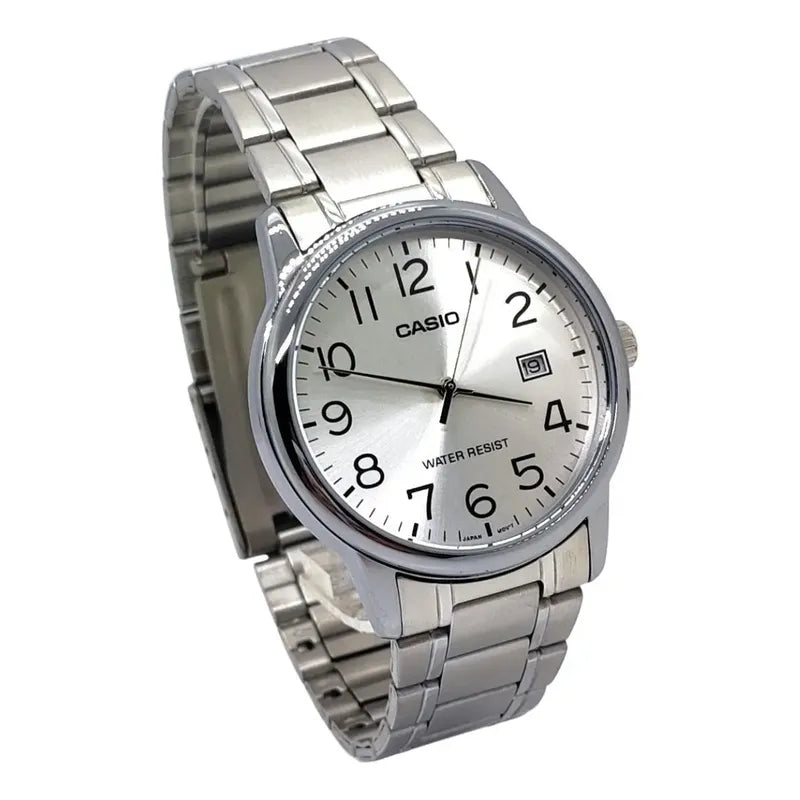 Reloj Pulsera Casio Mtp-v002d-7b Con Correa De Acero Inoxidable Color Plateado Para Hombre