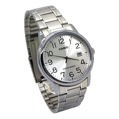 Reloj Pulsera Casio Mtp-v002d-7b Con Correa De Acero Inoxidable Color Plateado Para Hombre