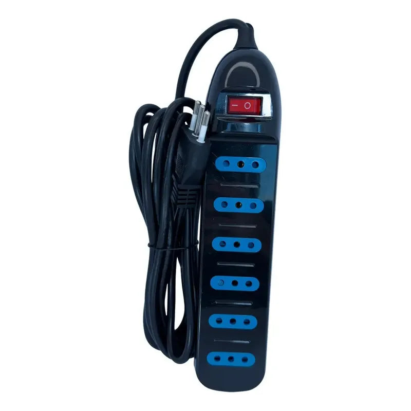 Alargador Eléctrico 6pos 3mt Switch Tm-800100bk Tecmaster Negro