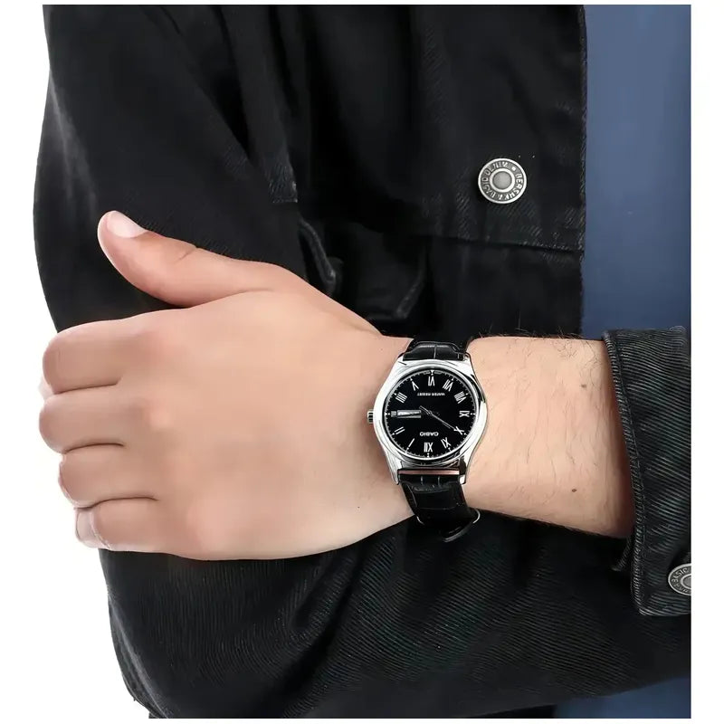Reloj Casio Hombre Mtp-v006l-1budf Negro Plateado