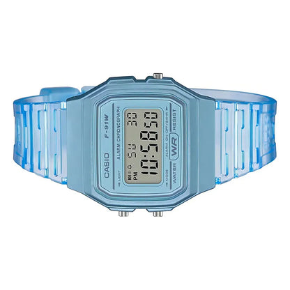 Reloj Casio Collection F-91ws-2 Color Celeste Transparente/celeste Gris