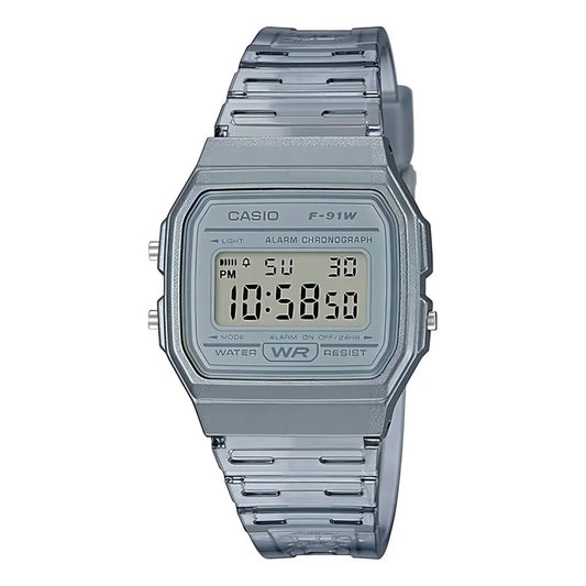 Reloj De Pulsera Casio Collection F-91ws-8 Color Gris Transparente/gris