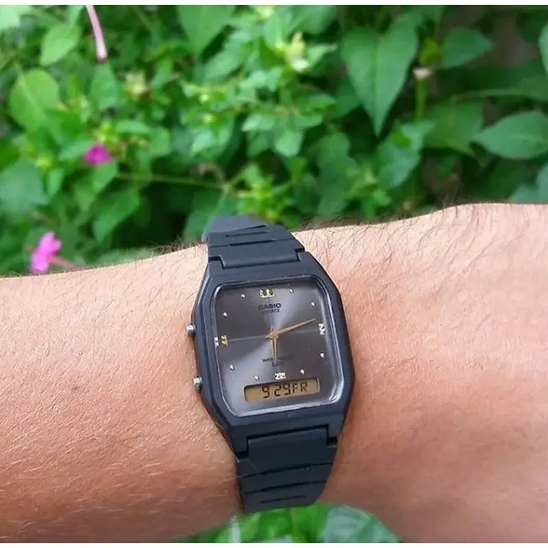 Reloj Unisex Casio Aw-48he-8avdf, Correa Negra, Bisel Negro, Fondo Gris Oscuro Grafito
