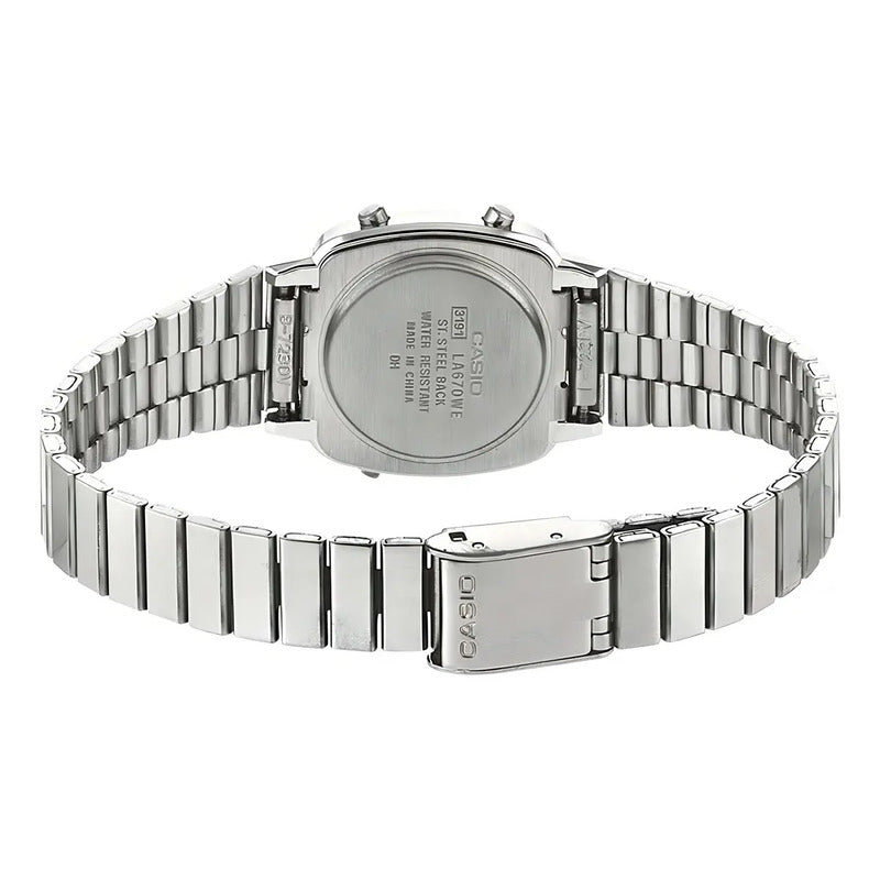Reloj Plateado Casio Vintage La670wa-7df Para Mujer Plateado Gris