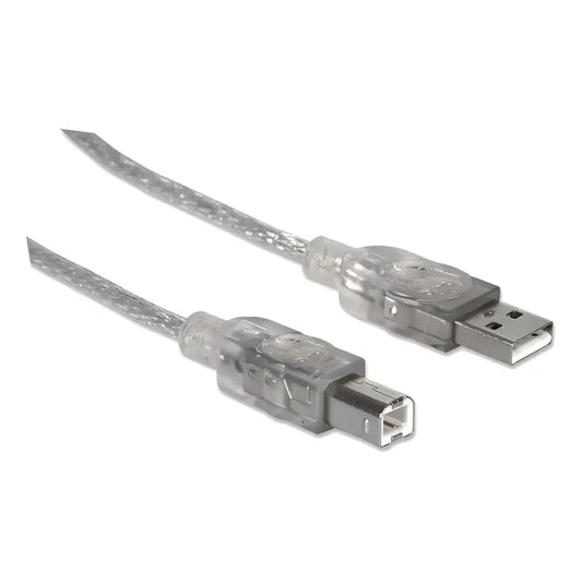 Cable Usb A-b 1.8m Manhattan 333405 Impresora Plateado
