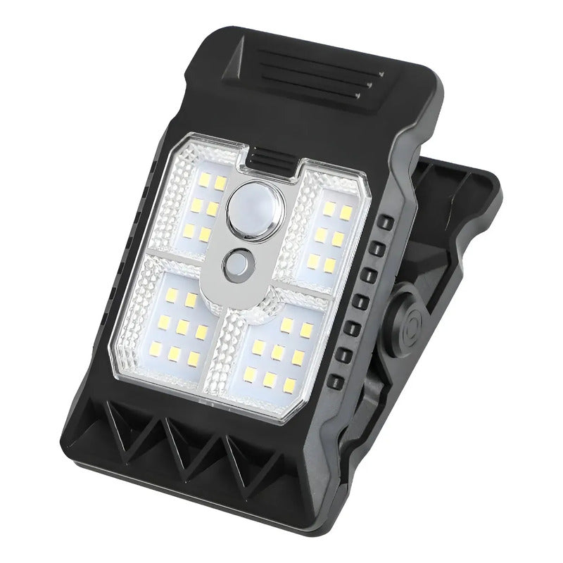Mini Linterna Solar Clip Sensor Movimiento Exterior 13867a Negro