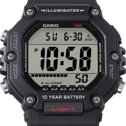 Reloj Casio Digital Illuminator Para Hombre Con Correa Negra Y Bisel Negro Azul Acero