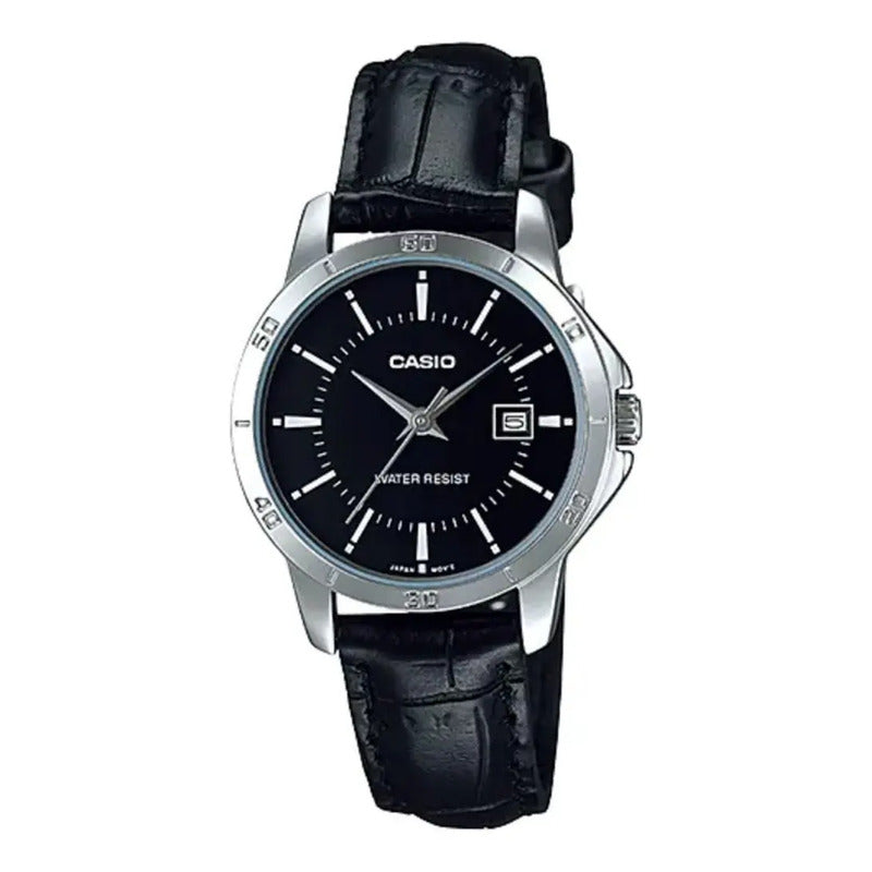 Reloj Casio Dama Ltp-v004l,gl Piel |watchito| Fondo Negro