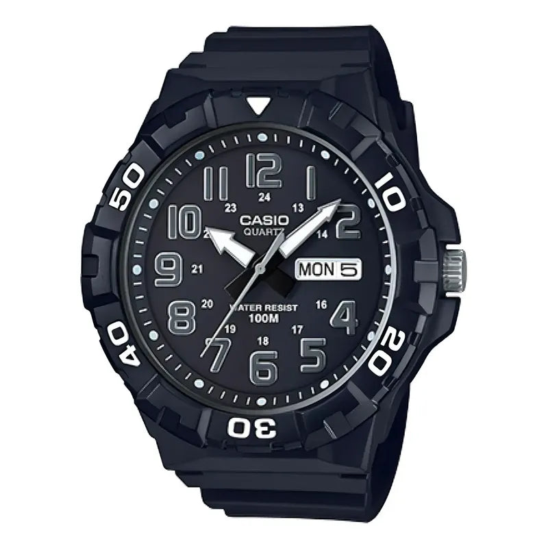 Reloj Casio Mrw-210h-1a Numeros Plata Caratula Grande 55mm 100m