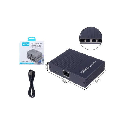 Adaptador Ethernet Rj45 Divisor De Red 4puertos 1000mbps