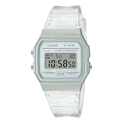 Reloj Pulsera Casio Collection F-91ws-7 Transparente Plateado Gris