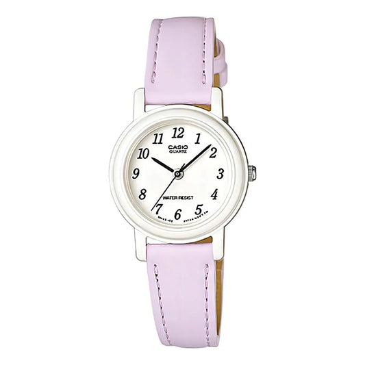 Reloj Analógico Casio Para Mujer Con Correa Fucsia Y Bisel Blanco