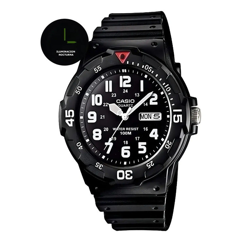 Reloj Pulsera Casio Mrw-200h-3b Con Correa De Resina Color Negro