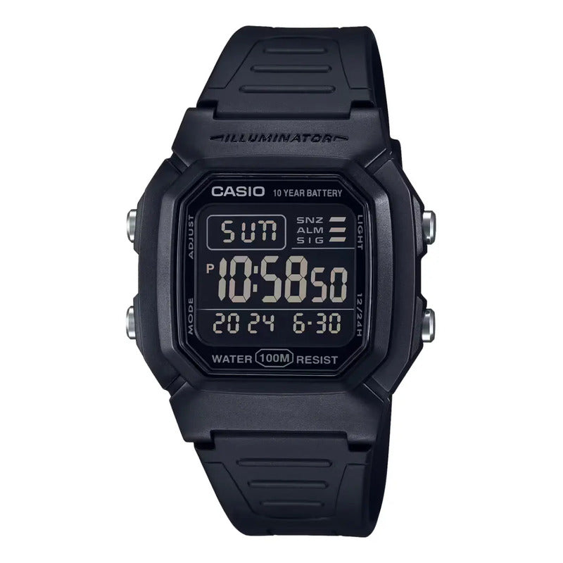Reloj Digital Con Negativo Casio W-800h-1bvdf Para Hombre Black Preto