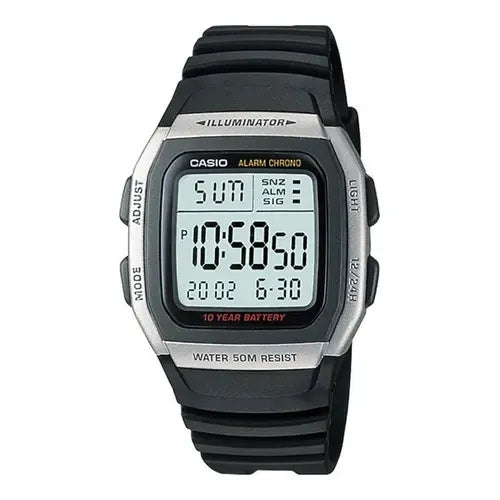 Reloj Casio W-96h-1a Hombre Negro Plateado Natural