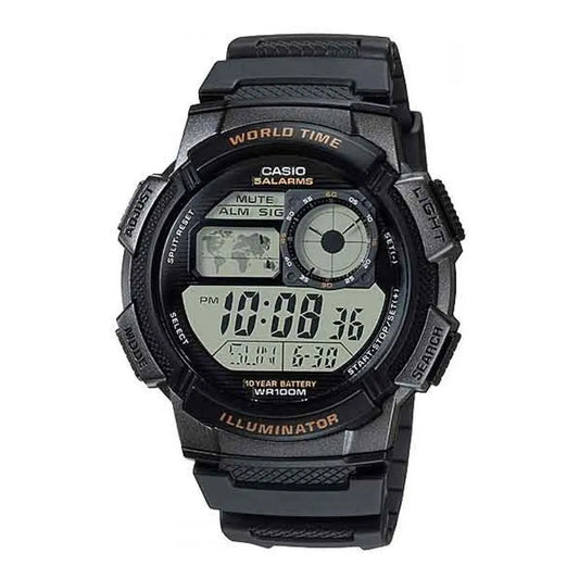 Reloj Pulsera Digital Casio Ae-1000w-1a Con Correa De Resina Color Negro