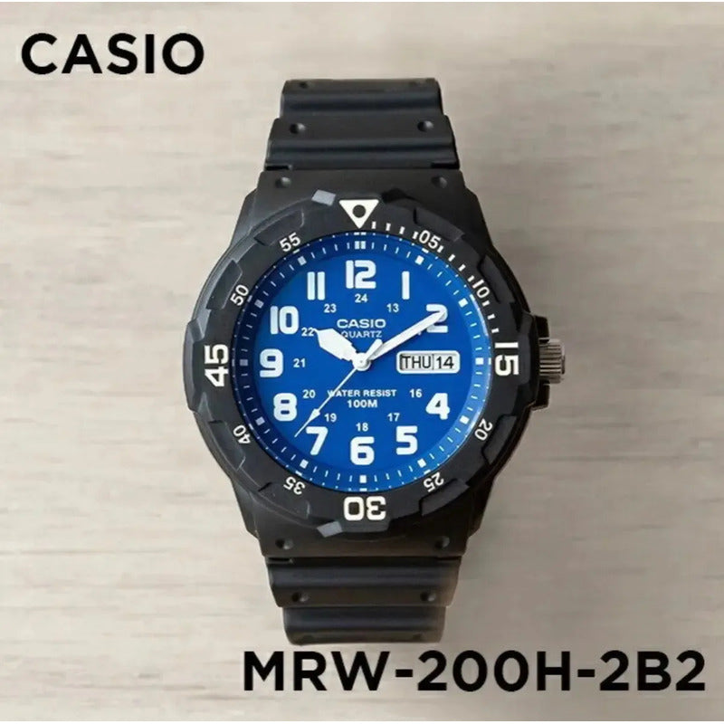 Reloj Casio De Hombre Mrw-200h Deportivo Sumergible 100m Negro Azul