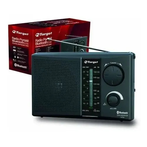Radio Target Portátil Bluetooth/usb/4 Bandas Am/fm/sw1/sw2 Negro