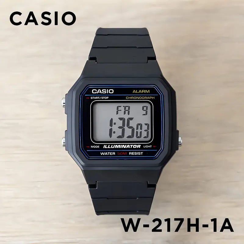 Reloj Casio Unisex Modelo W-217h-1avdf Negro Celeste